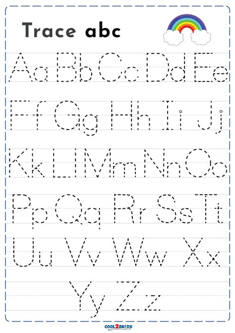 preschool alphabet tracing worksheets